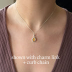 Vintage pottery charm + chain