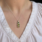Triple sea glass pendant No. 1