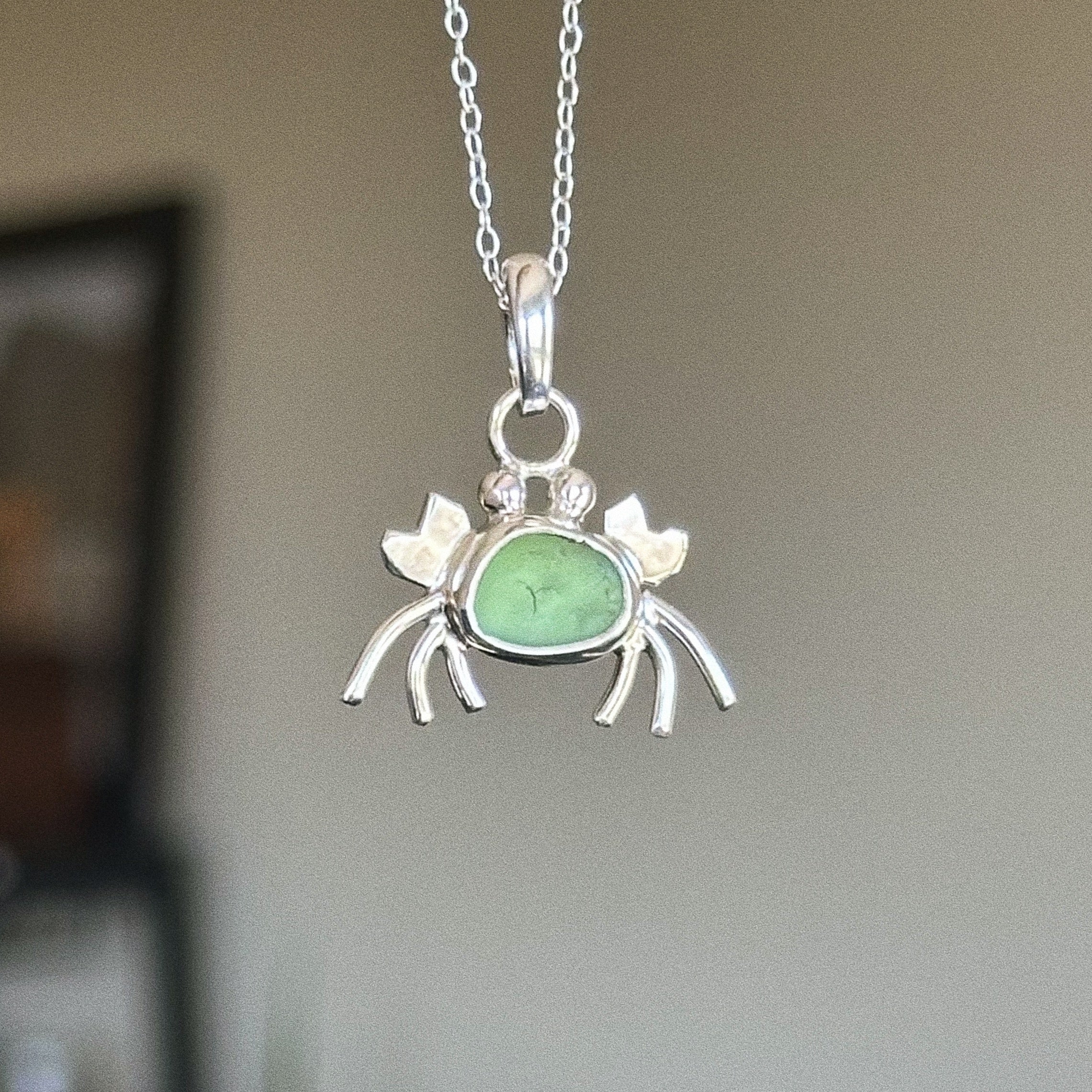Sea glass crab charm