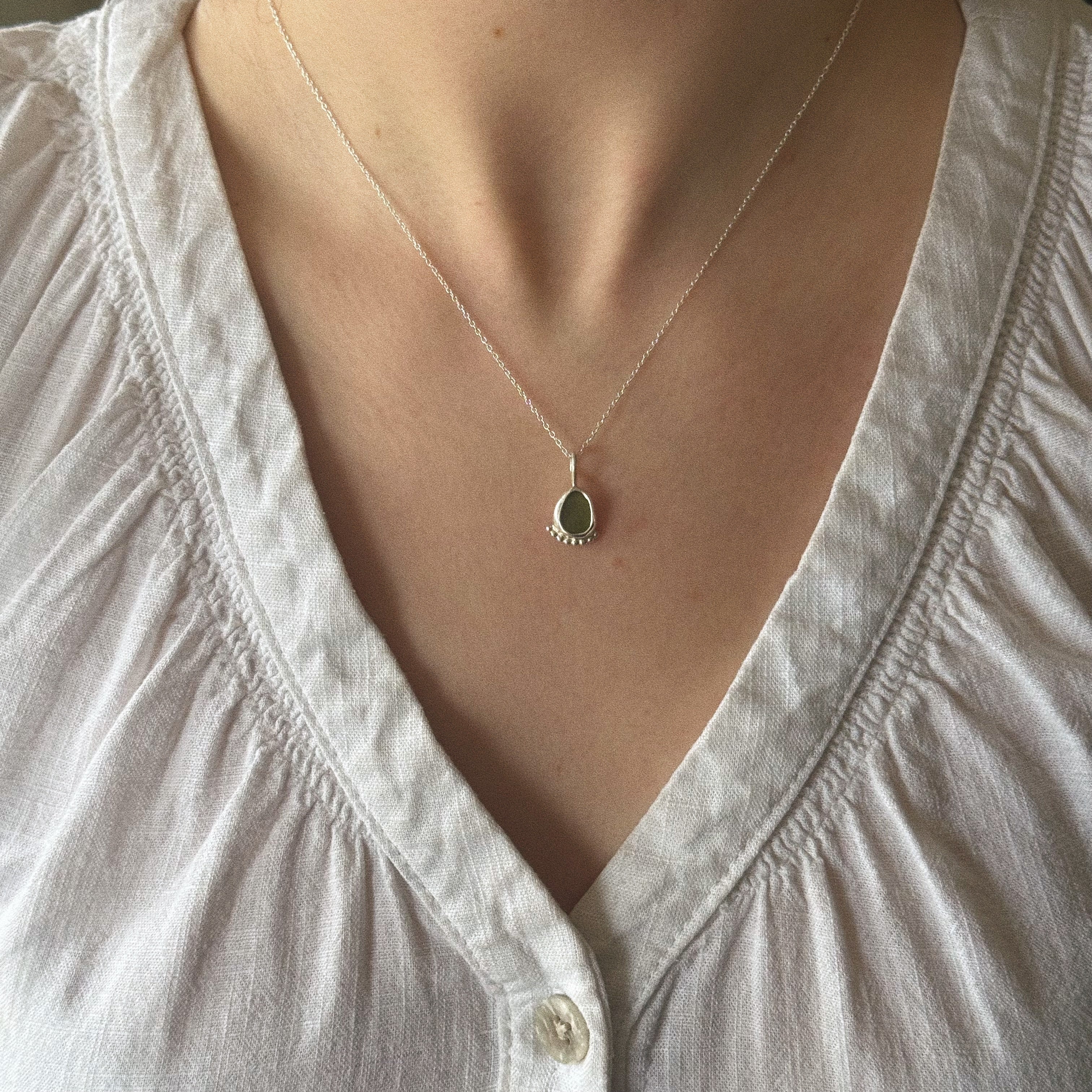 Mini sea glass pendant