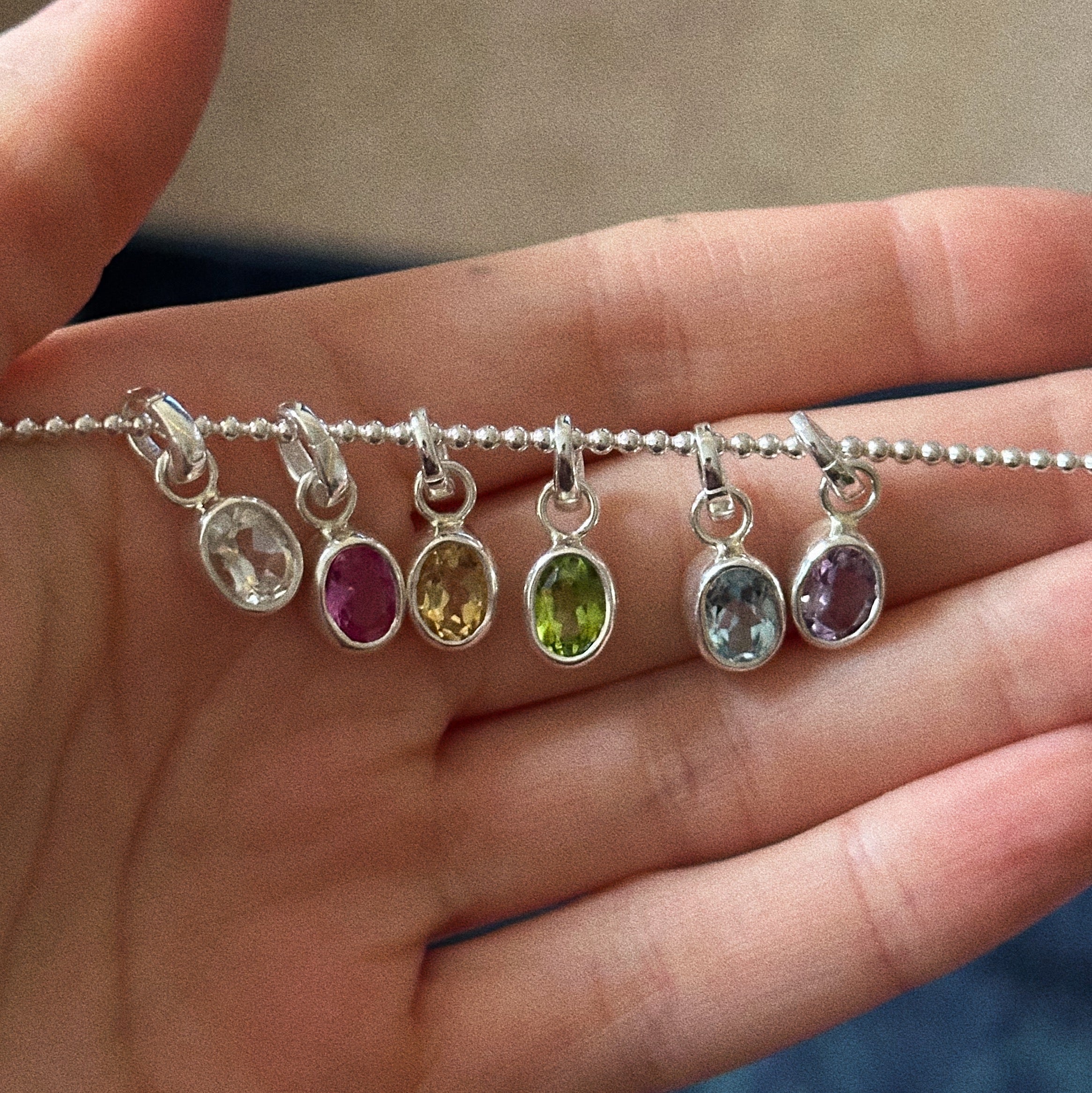 Gemstone charm + chain
