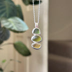 Triple sea glass pendant No. 1