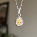 Vintage pottery charm + chain