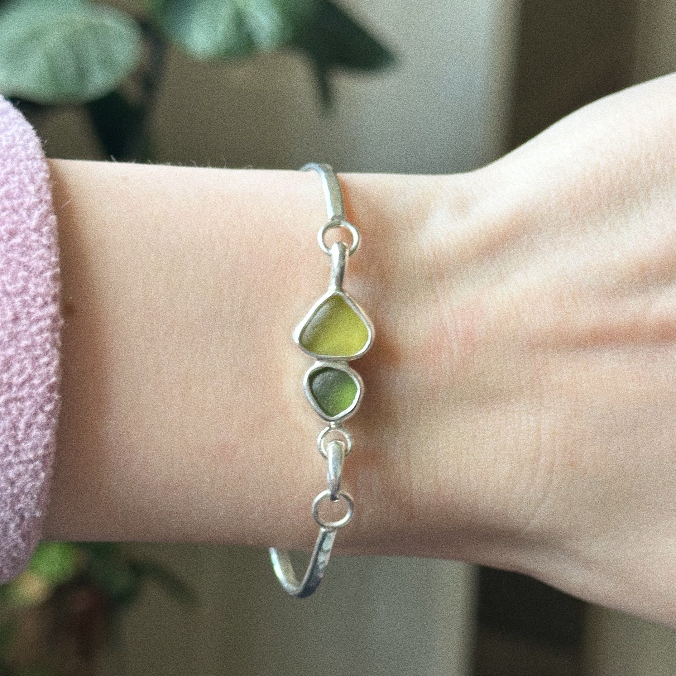 Double sea glass cuff charm No. 2