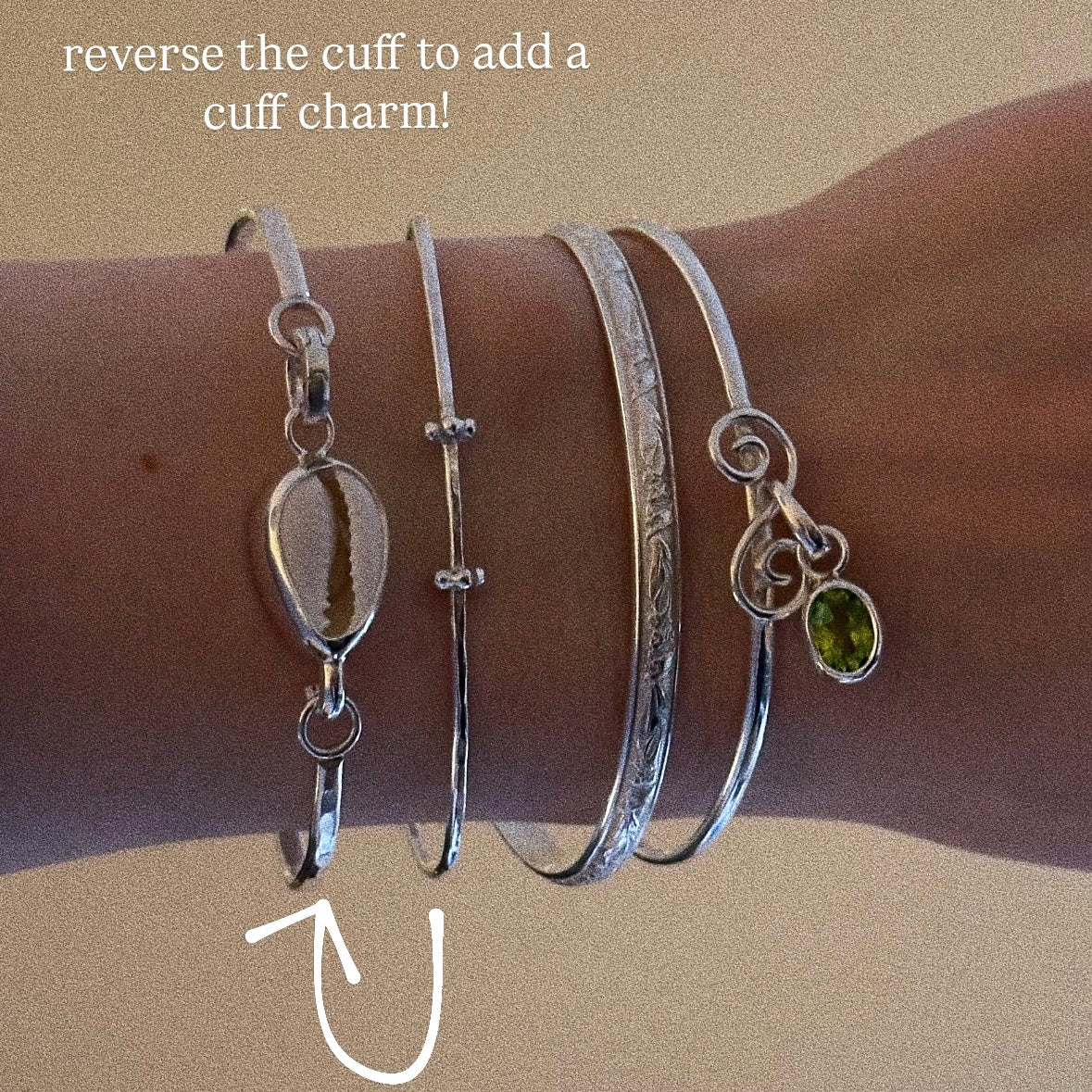 Dainty charm cuff