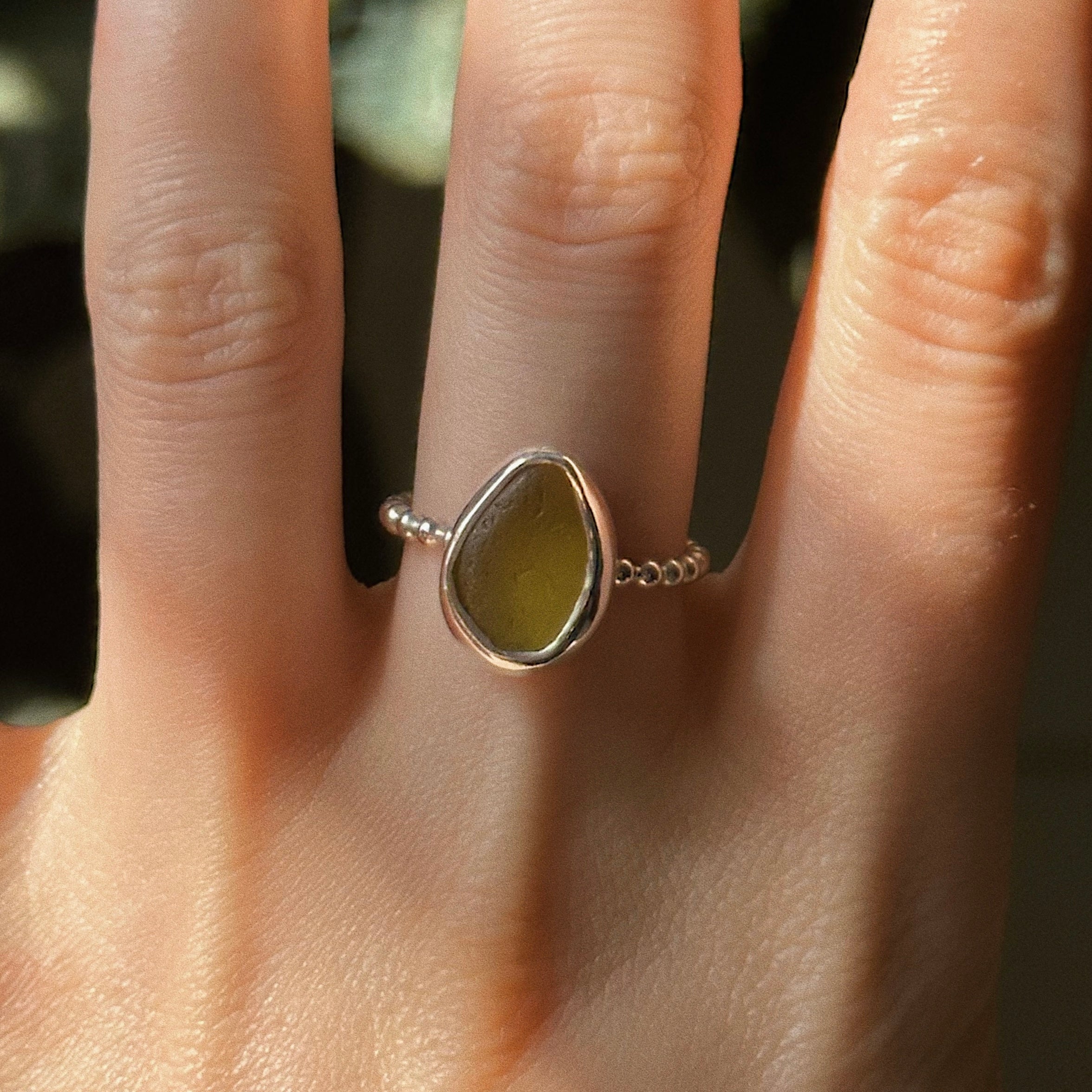 Sea glass ring No. 4 ~ UK M / US 6