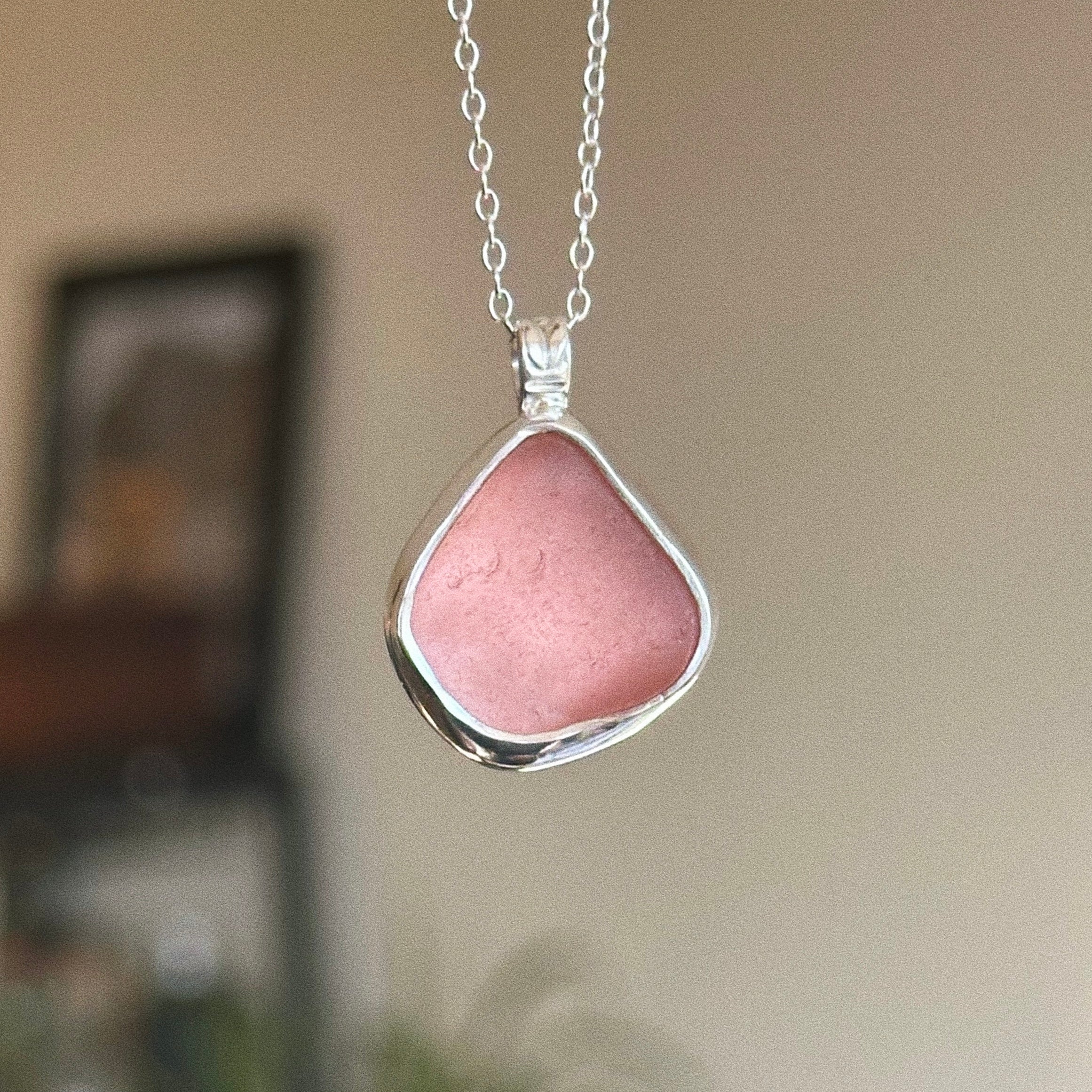RARE Pink Seaglass pendant