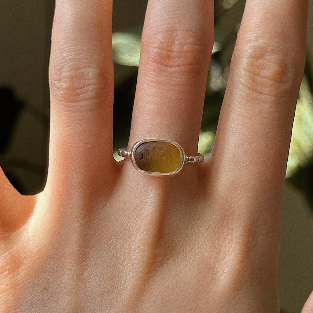 Sea glass ring No. 5 ~ UK P / US 7.5