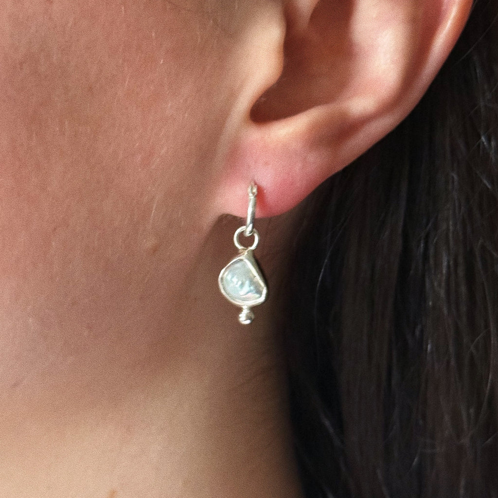 Keshi pearl earrings