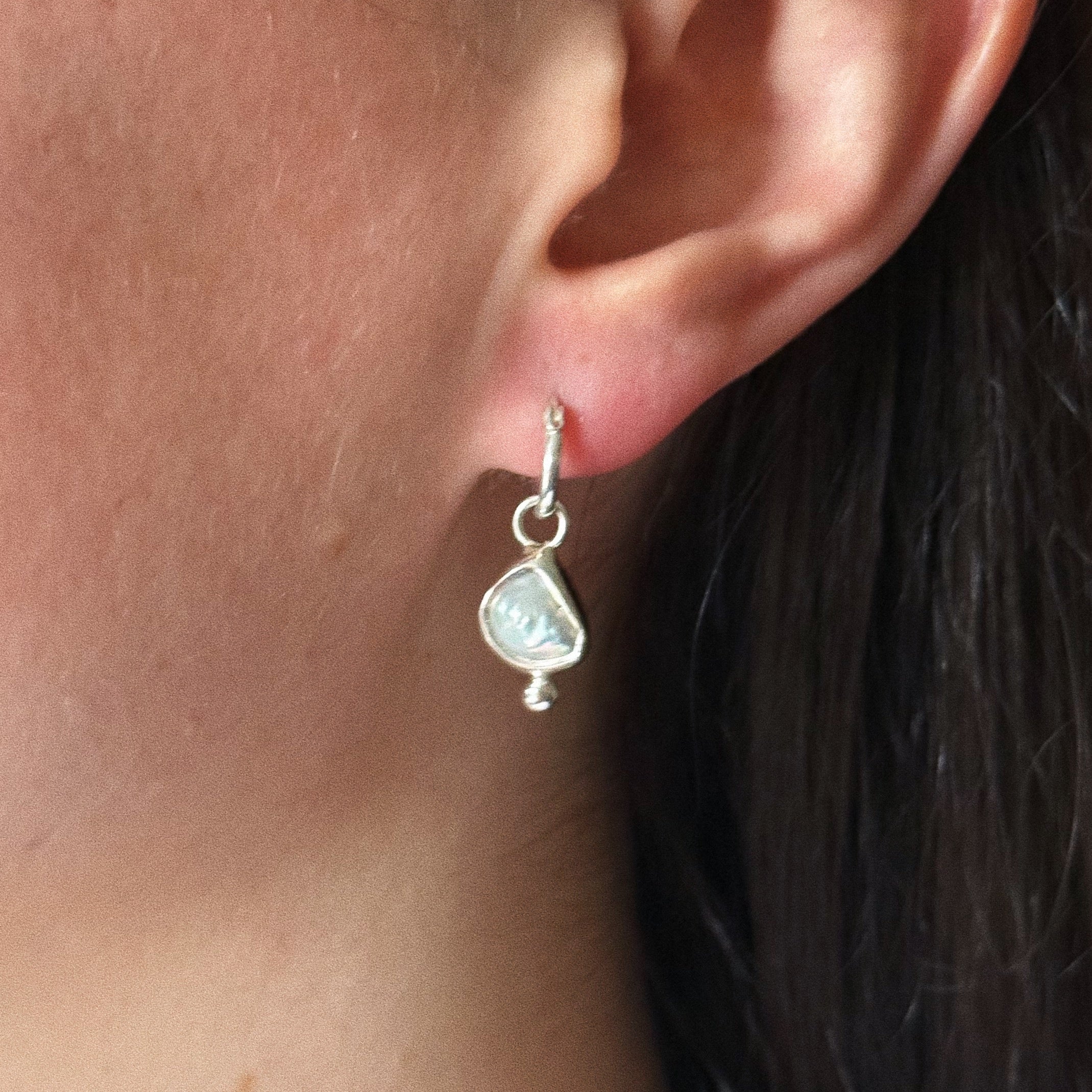 Keshi pearl earrings