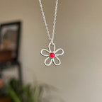 Classic sea glass flower + chain