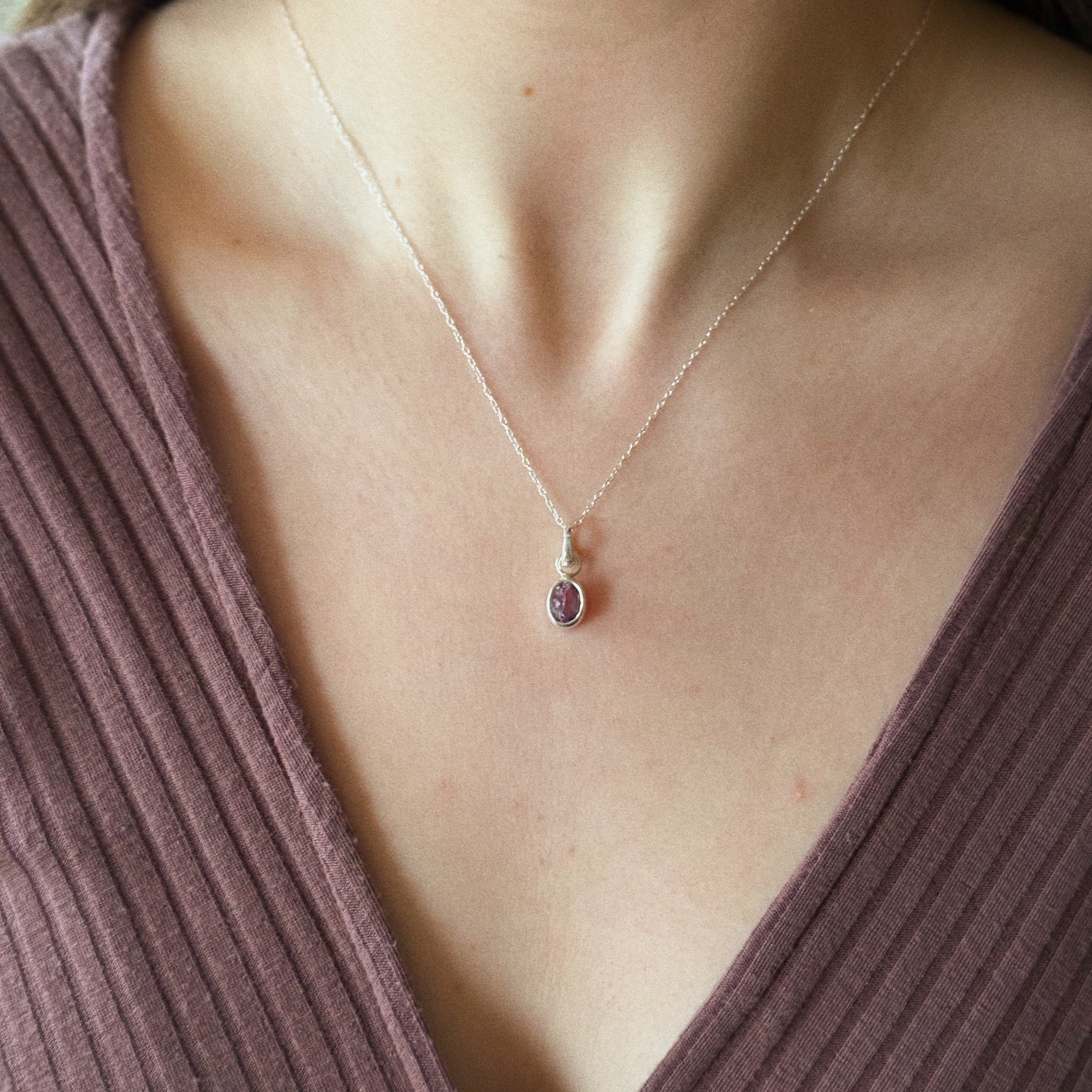 Gemstone charm + chain