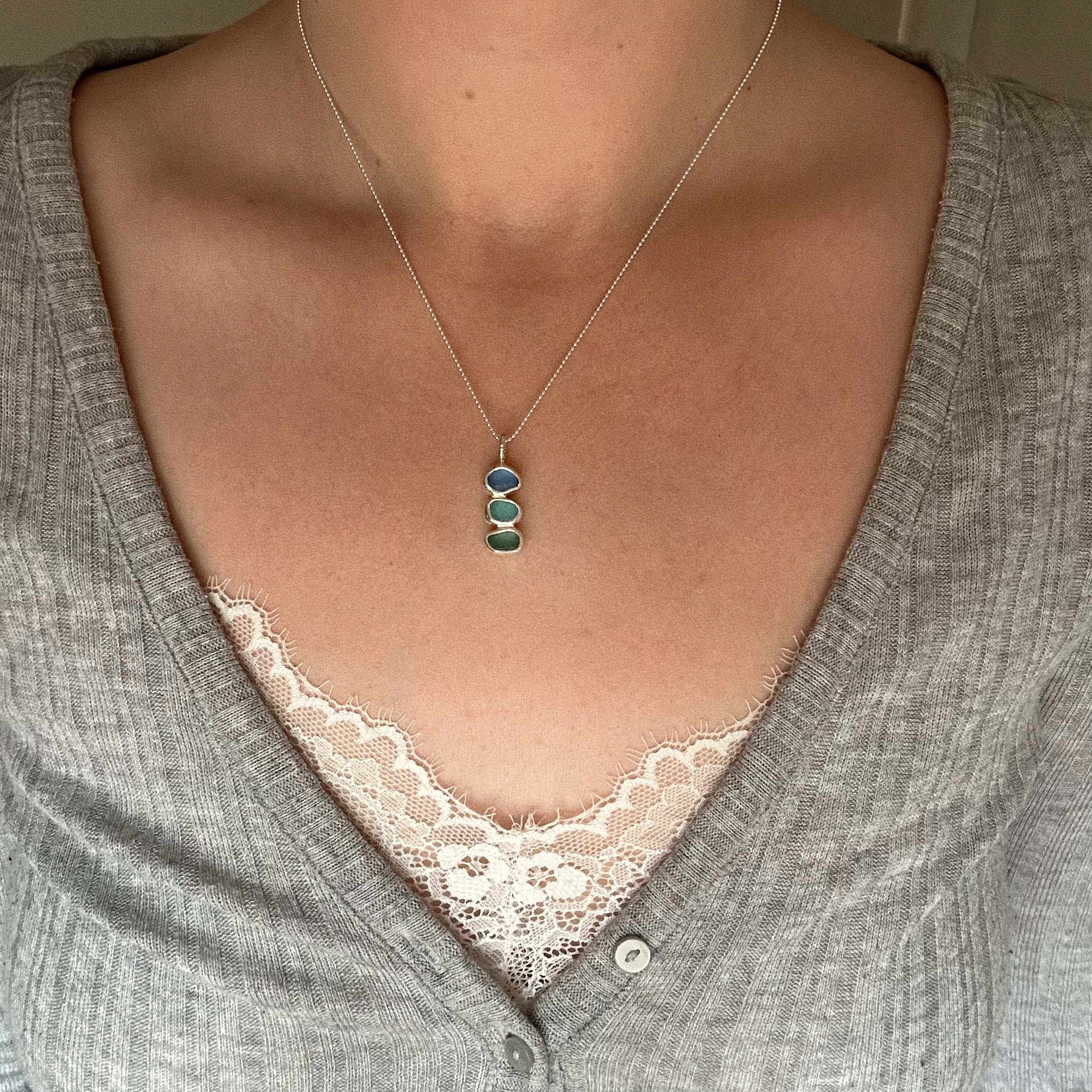 Artefact sea glass necklace No. 6