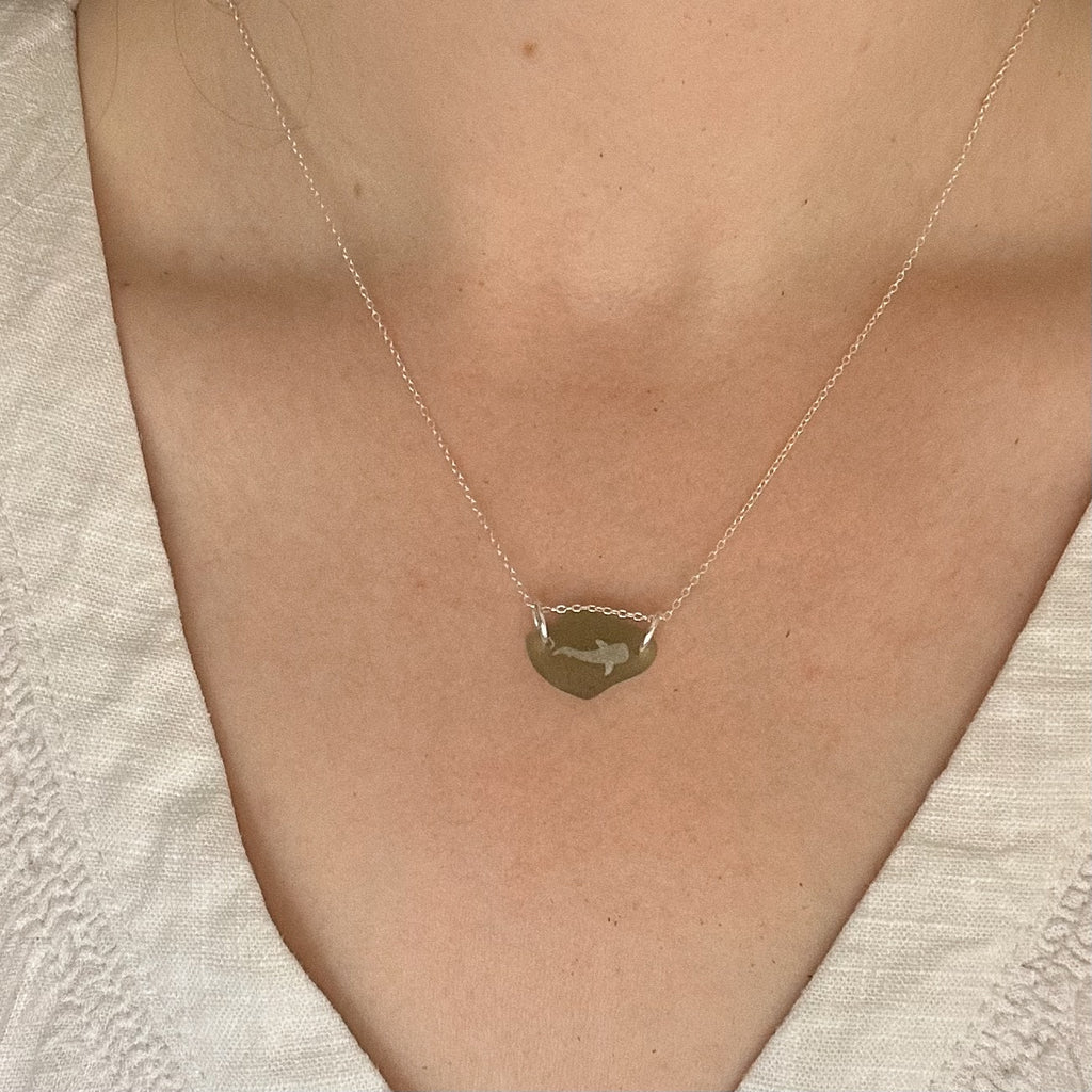 Whale shark silhouette pendant No. 4