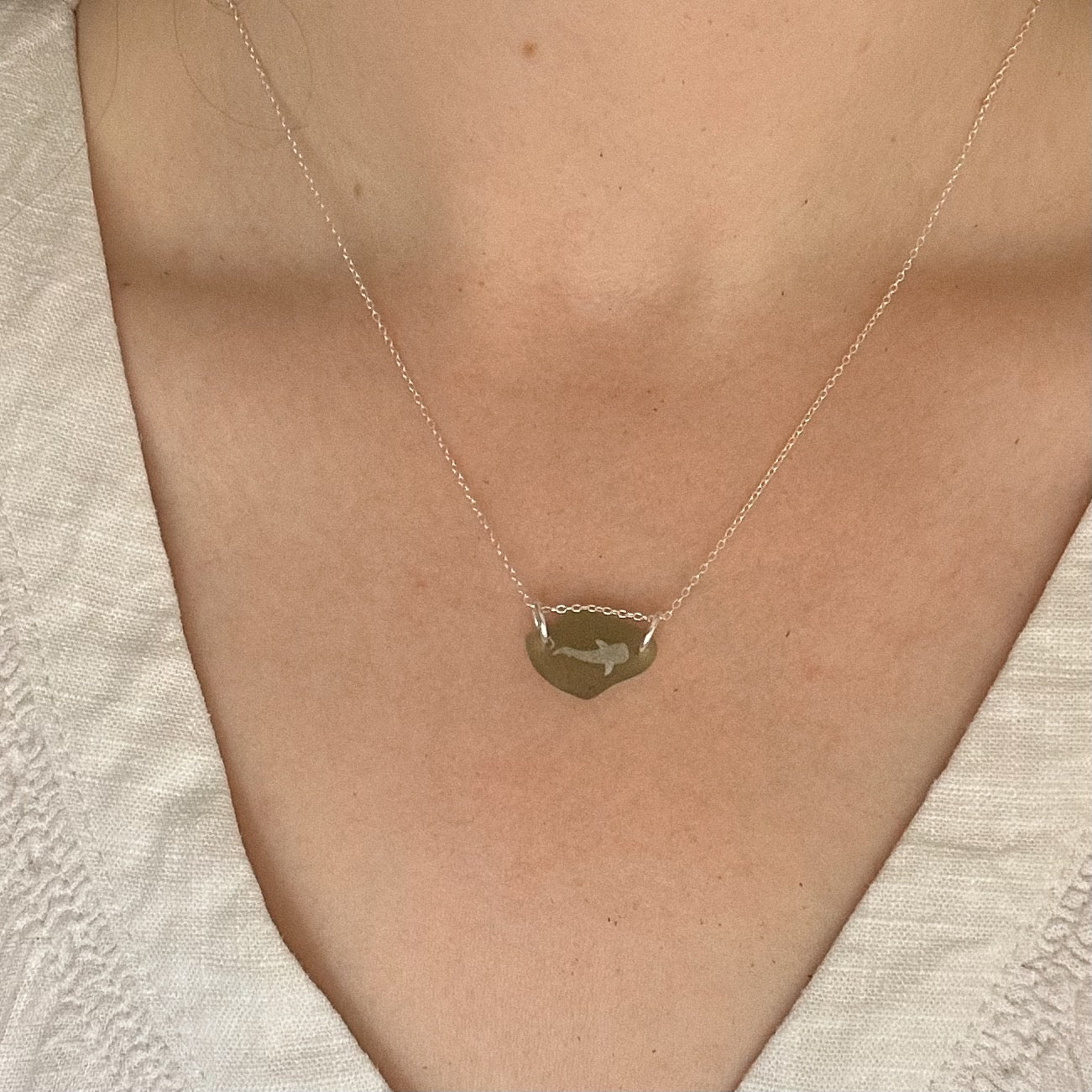 Whale shark silhouette pendant No. 4