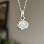 Vintage pottery charm + chain