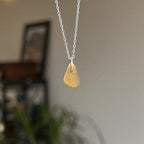 Mini simple sea glass pendant + chain