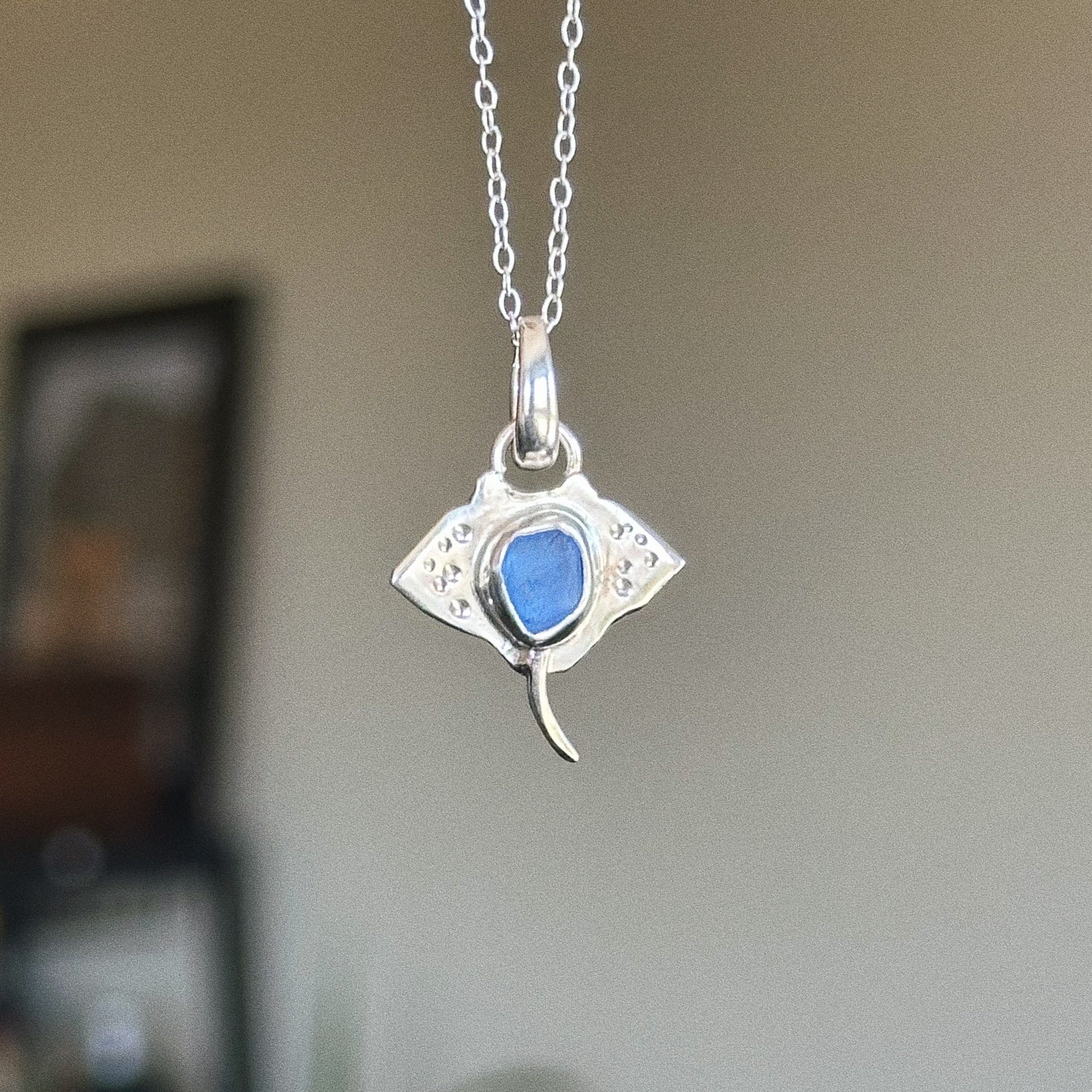Sea glass manta ray charm