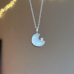 Sea glass moon pendant + necklace