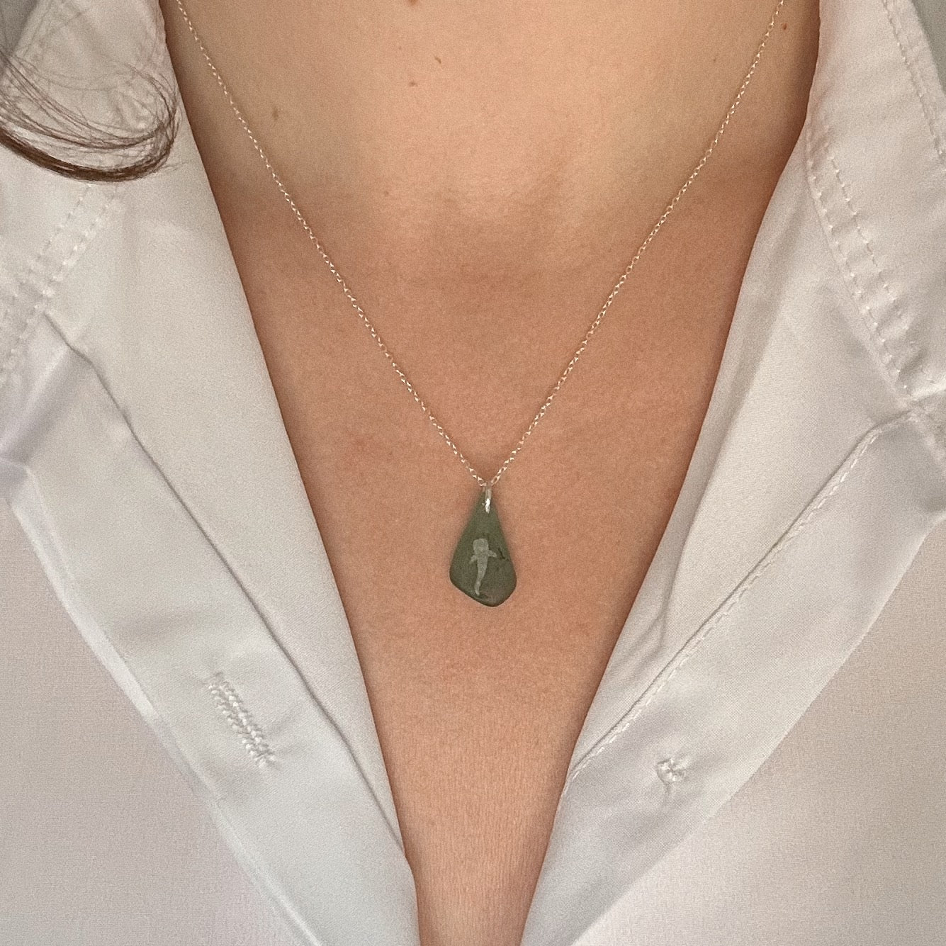 Whale shark silhouette pendant No. 1