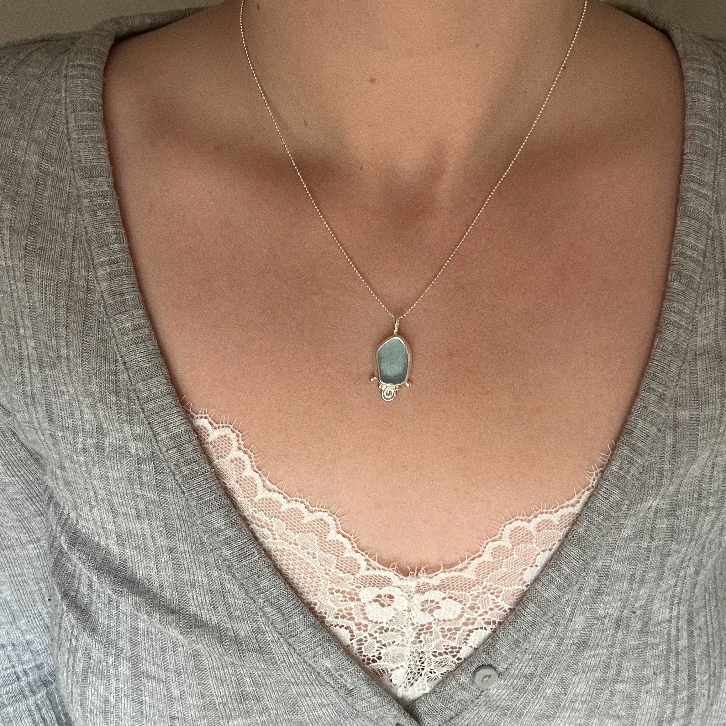 Artefact sea glass necklace No. 12