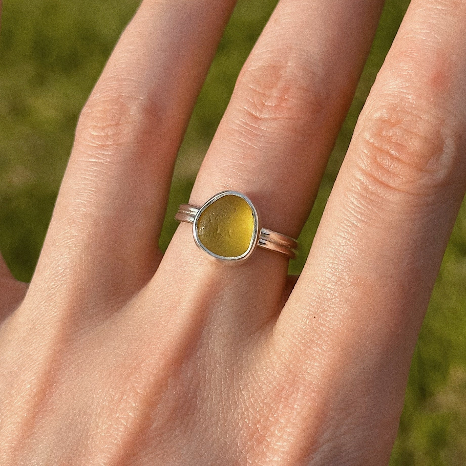 Sea glass ring No. 2 ~ UK M / US 6
