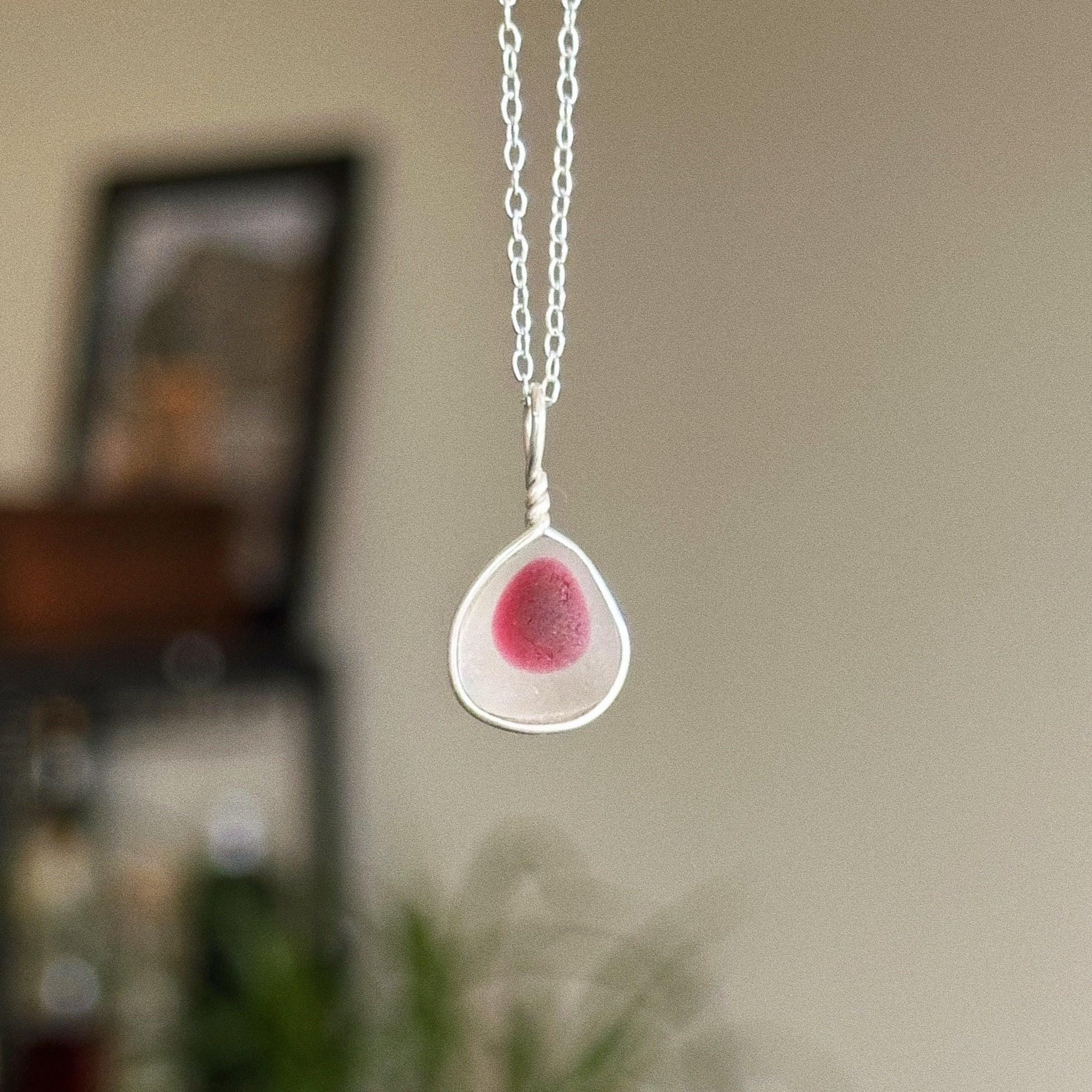 *Imperfect* Multi sea glass wire wrap pendant