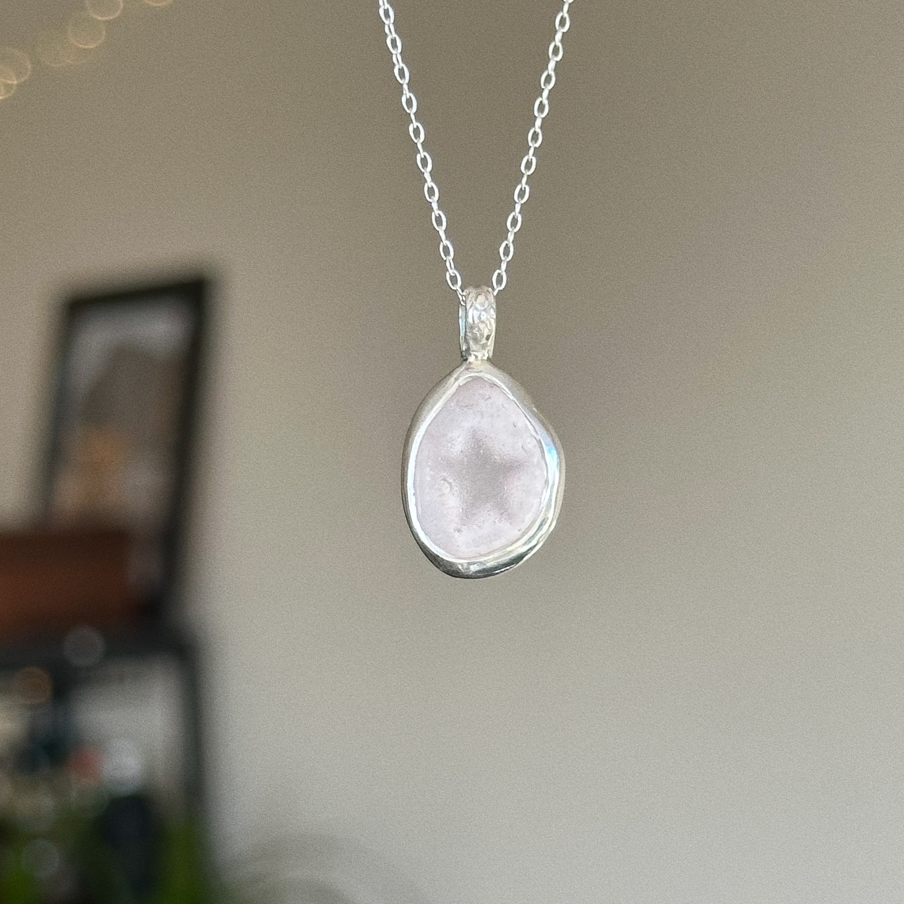 Sea glass star pendant + necklace