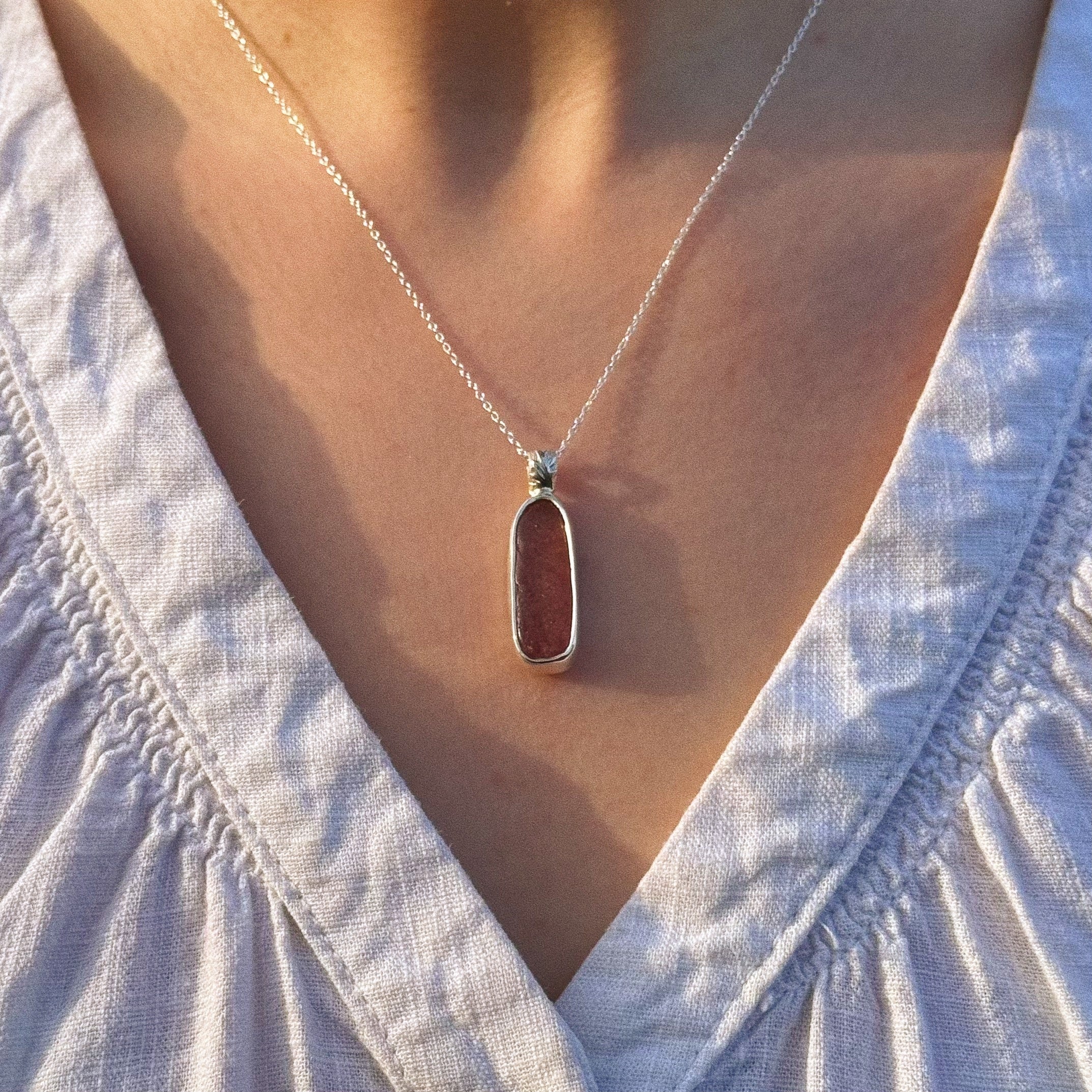 Strawberry quartz pendant