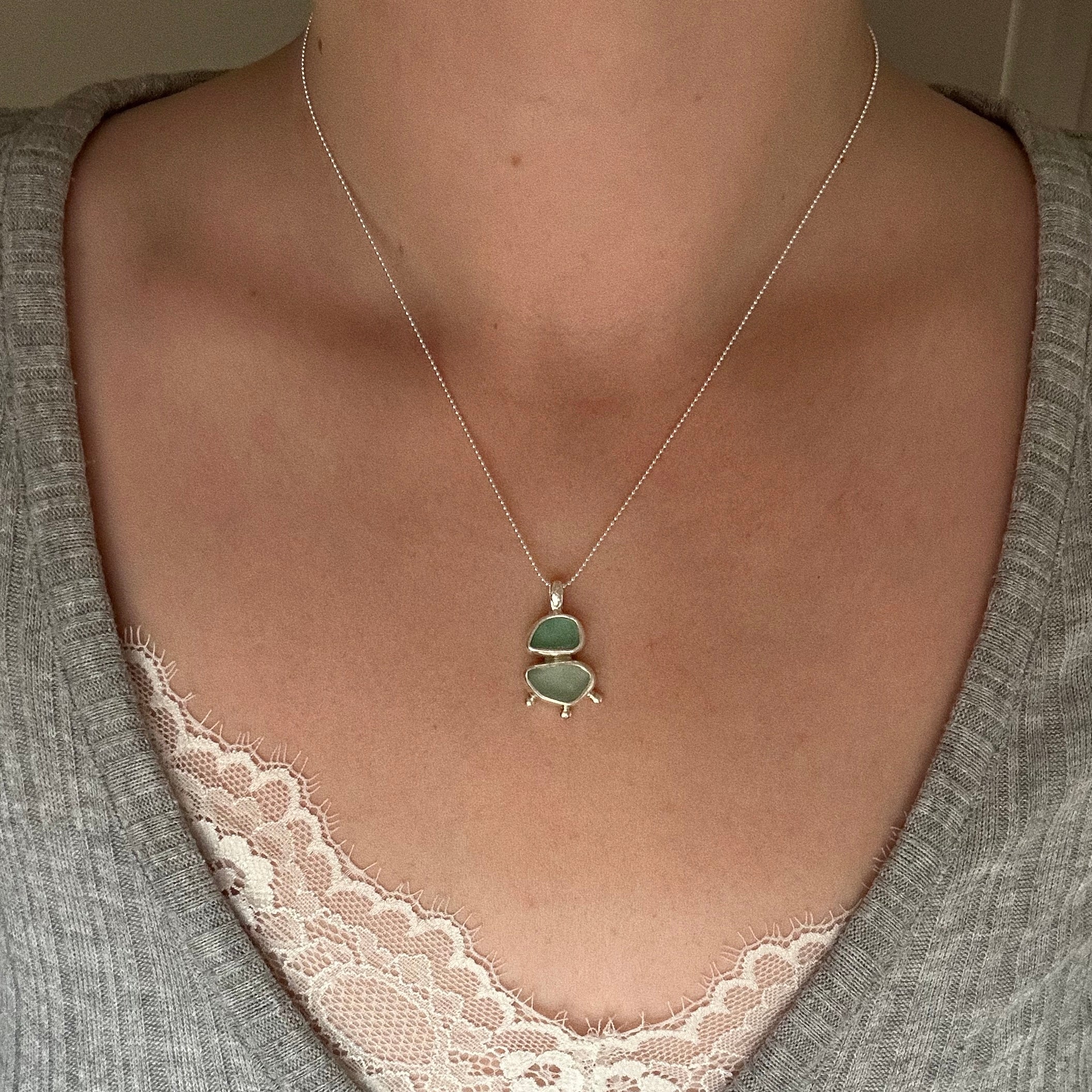 Artefact sea glass necklace No. 13