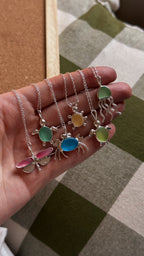 Sea glass turtle + chain