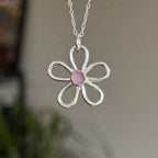 Large sea glass flower + chain