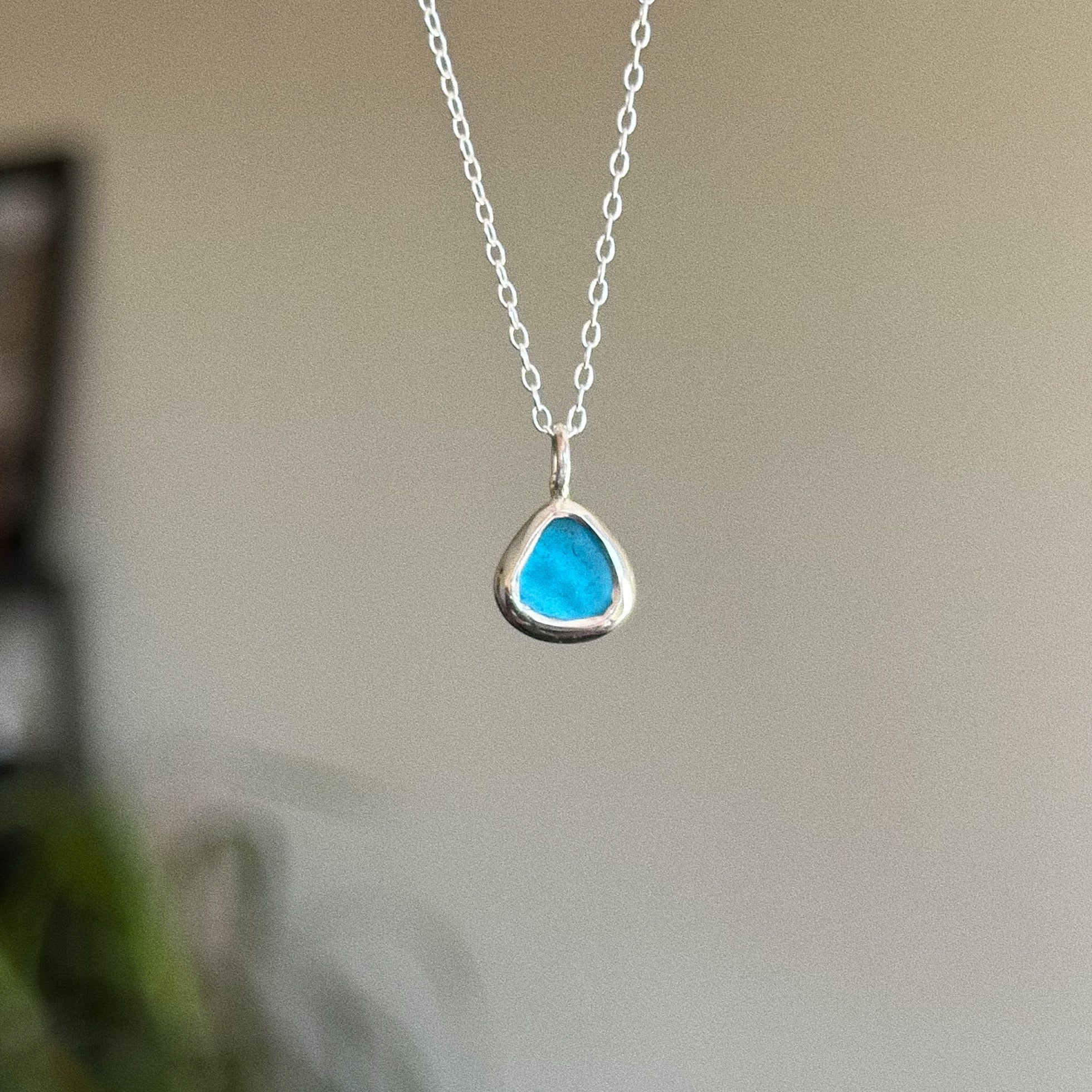 Sea glass twist pendant + necklace
