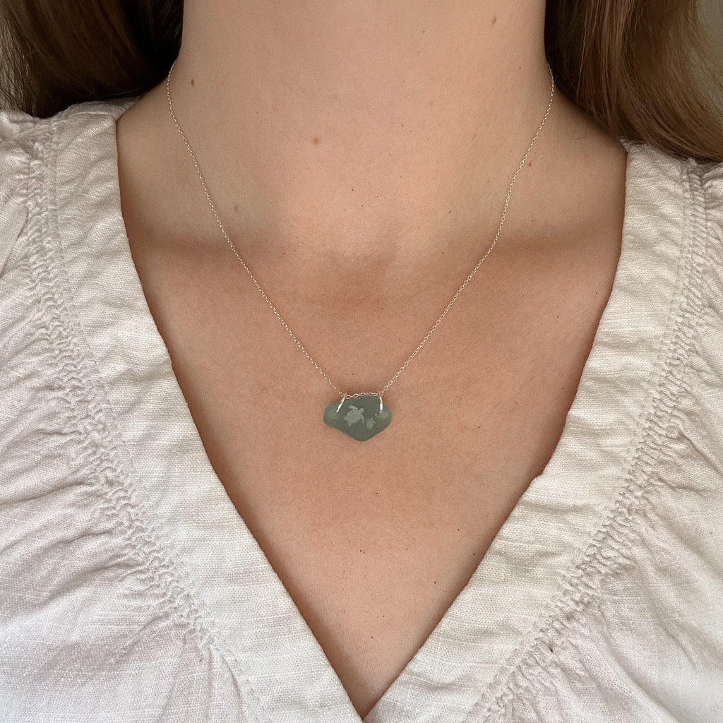Turtle silhouette pendant No. 7