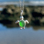 Sea glass turtle pendant No. 5