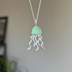 Sea glass jellyfish + chain