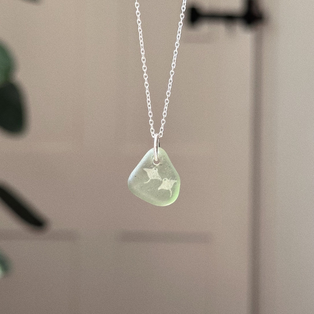 Manta ray silhouette pendant No. 6