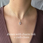 Vintage pottery charm + chain