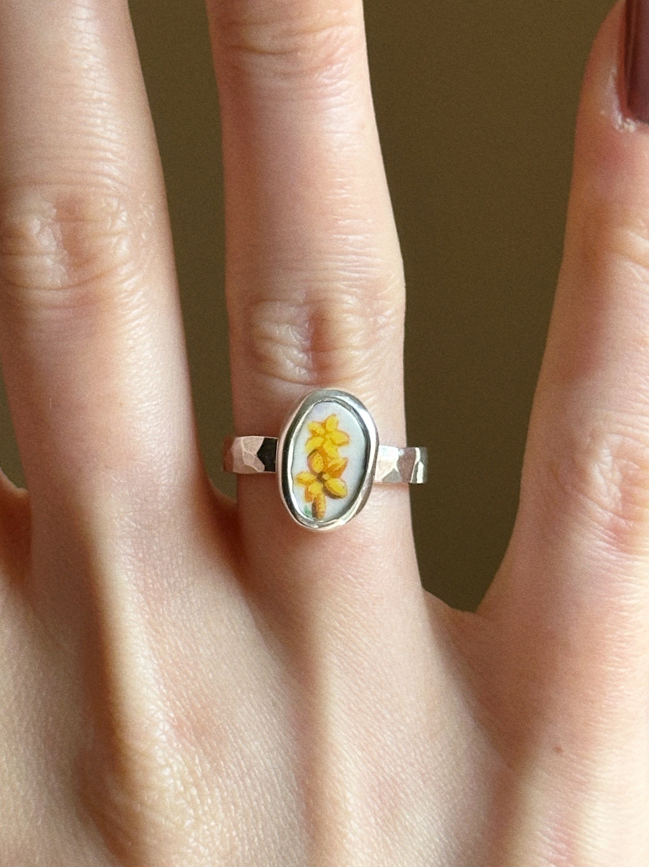 Vintage pottery ring