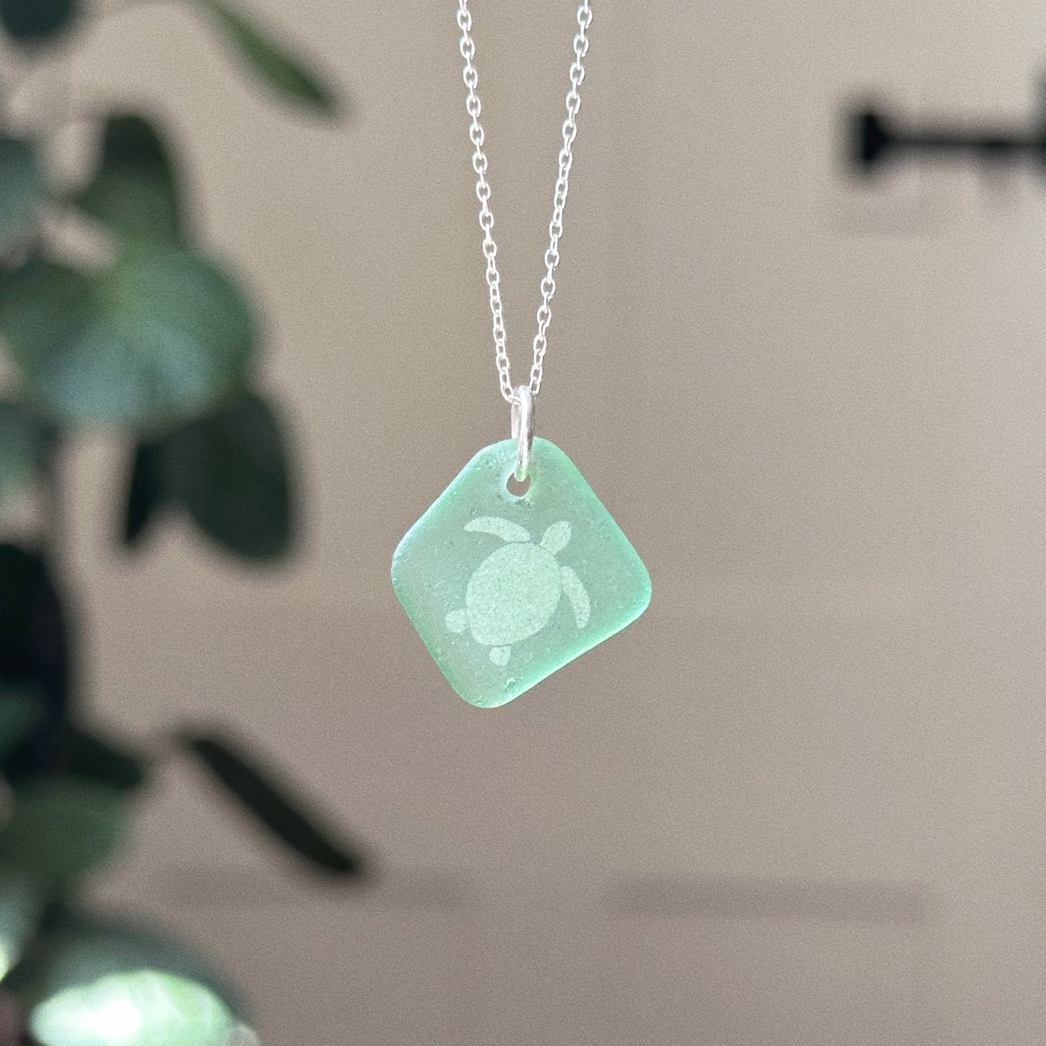 Turtle silhouette pendant No. 6