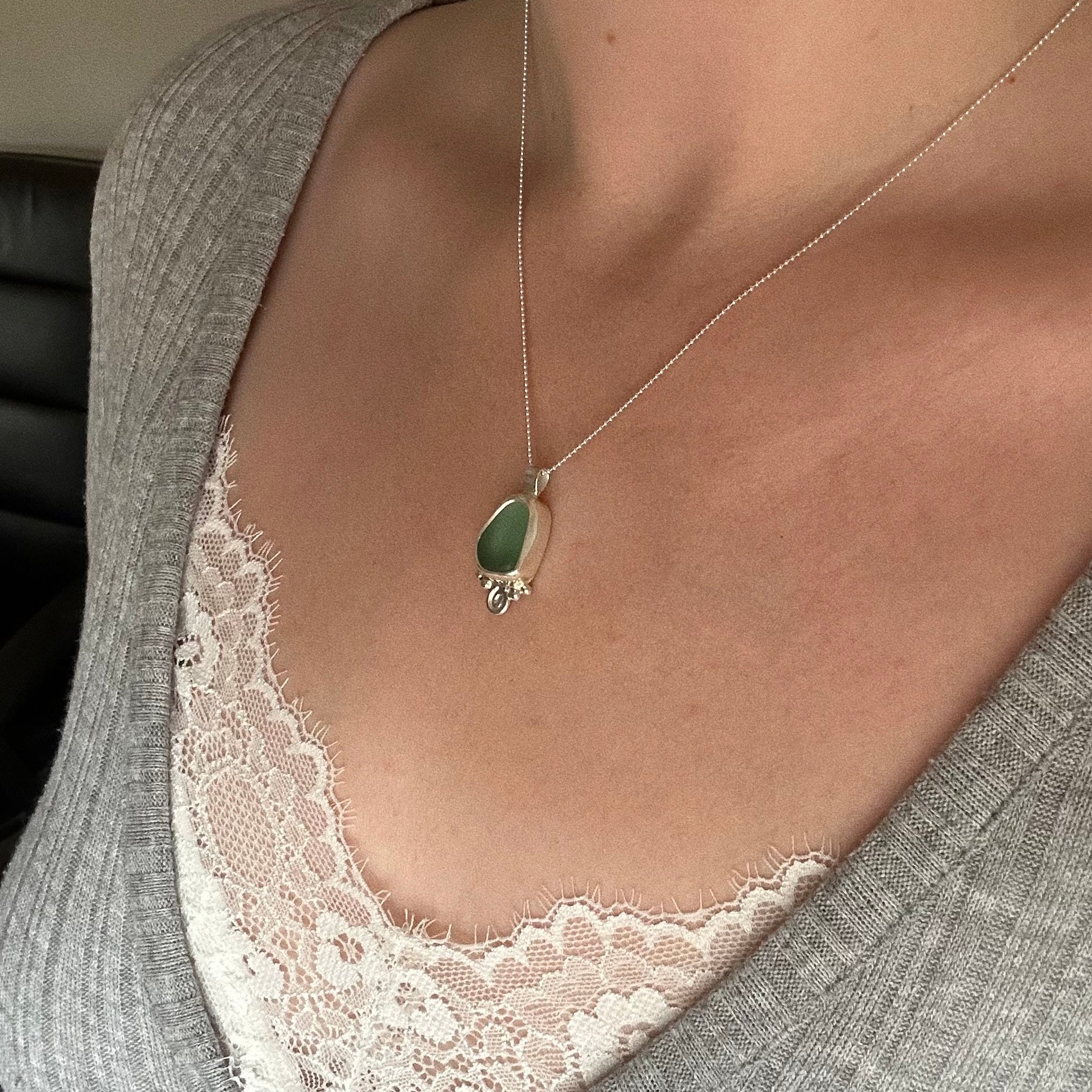 Artefact sea glass necklace No. 9