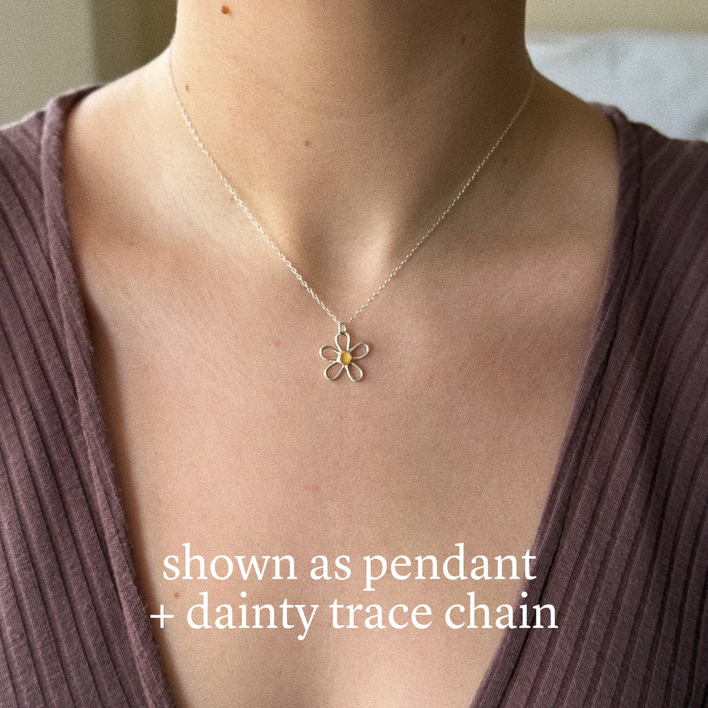 Classic sea glass flower + chain