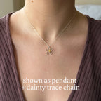 Classic sea glass flower + chain