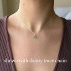 Mini simple sea glass pendant + chain