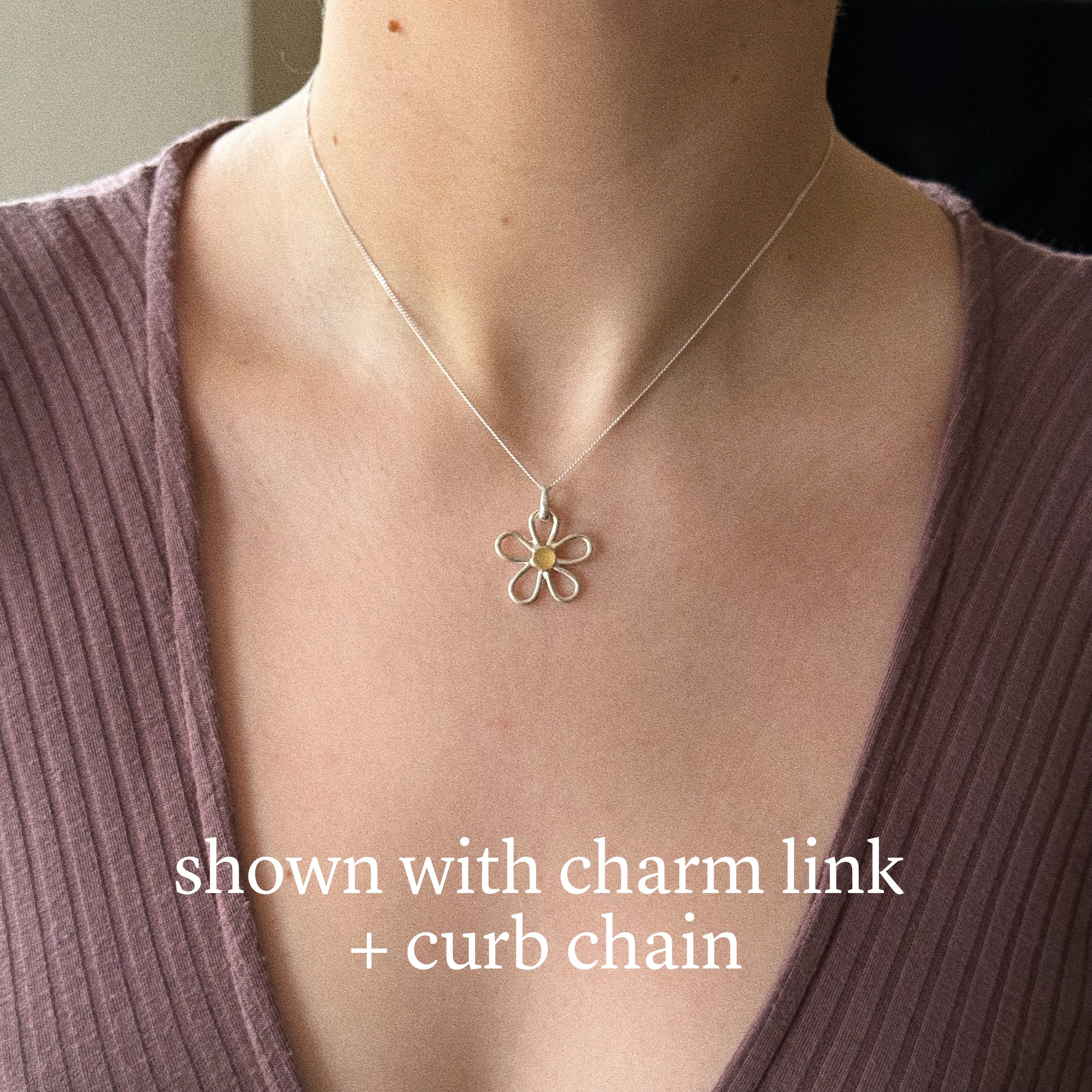 Large sea glass flower + chain