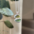 Double sea glass pendant No. 1
