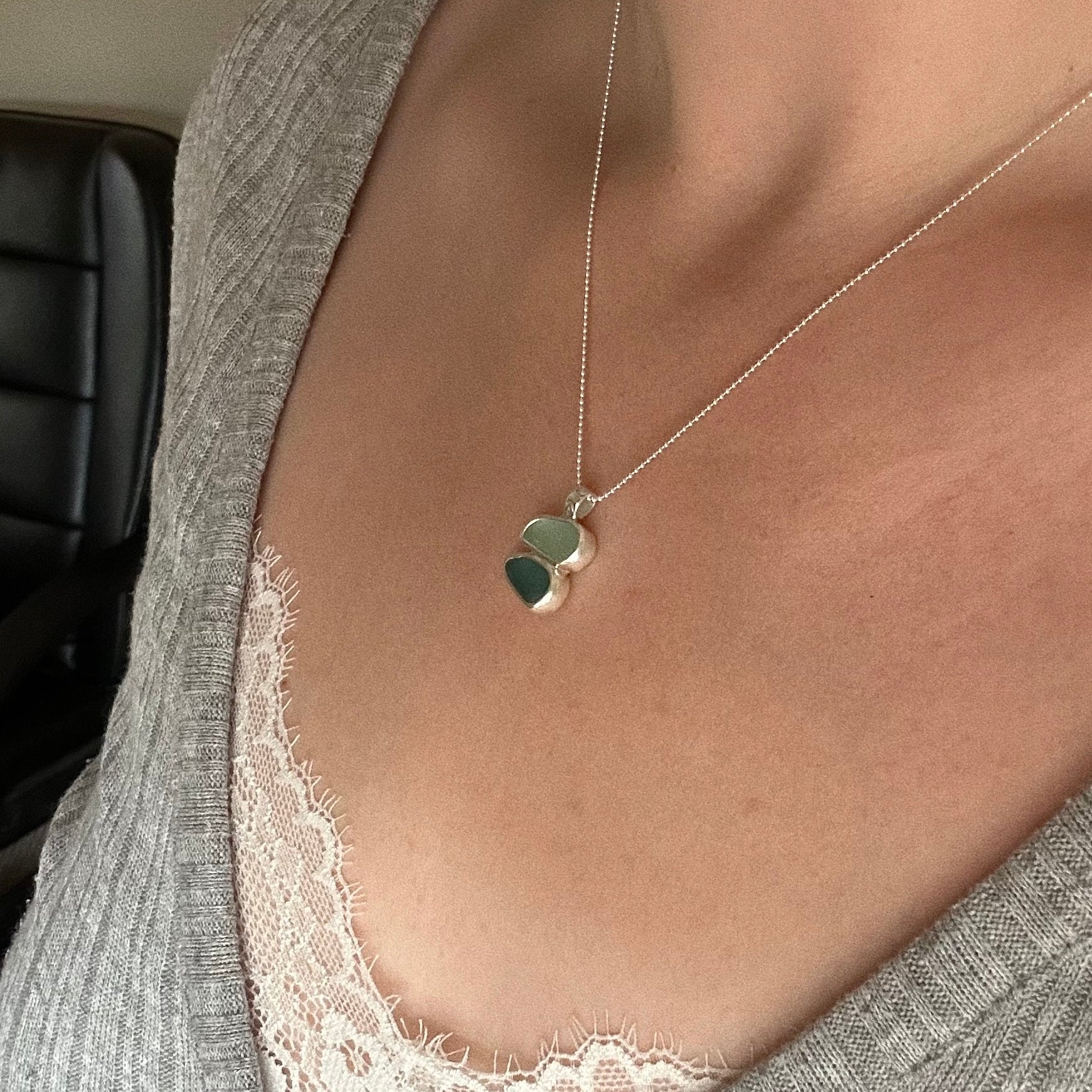 Artefact sea glass necklace No. 10