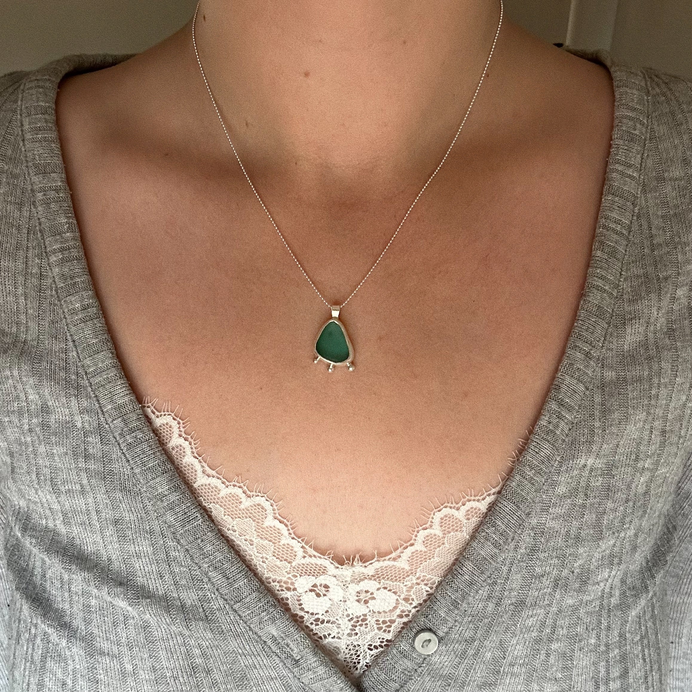 Artefact sea glass necklace No. 8