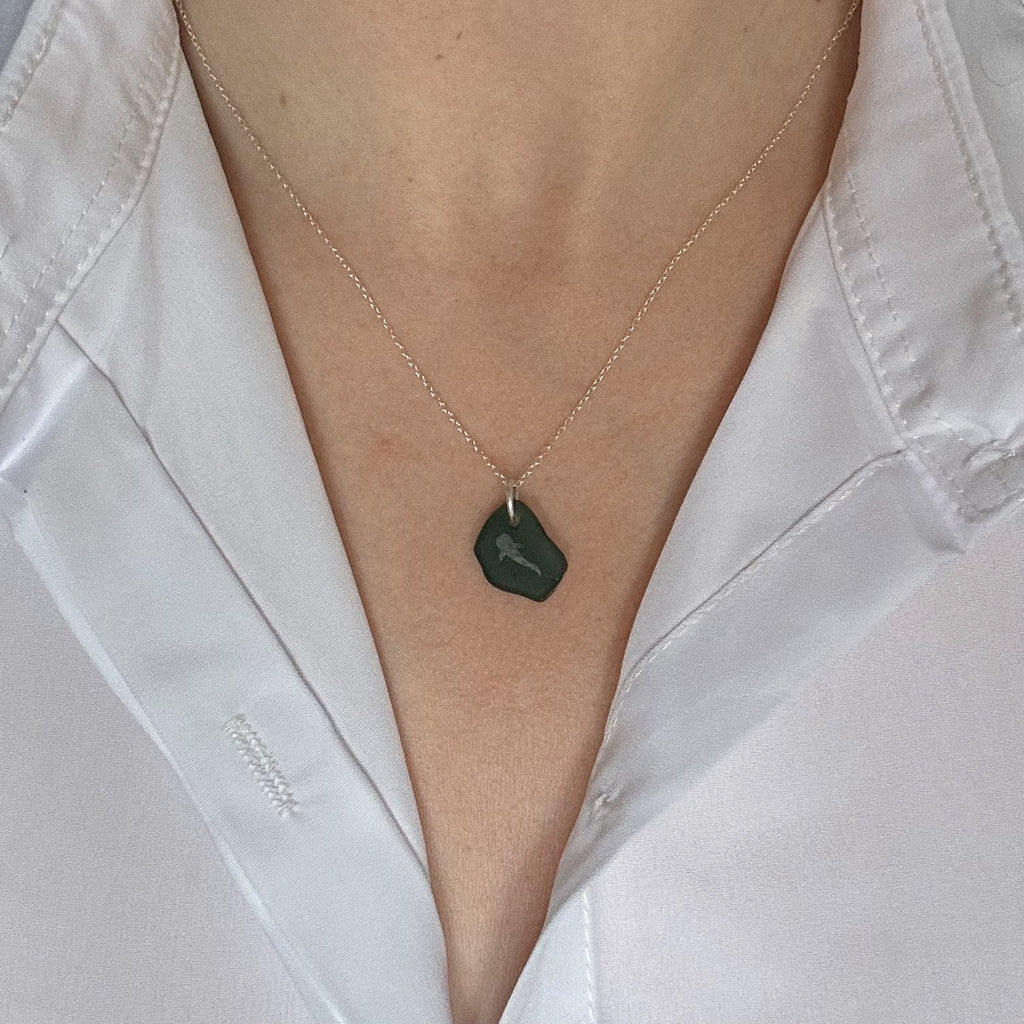 Whale shark silhouette pendant No. 3