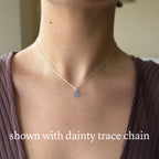 Mini simple sea glass pendant + chain